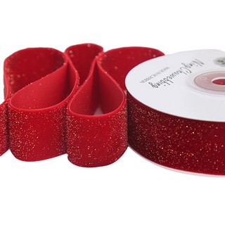 GILGRI 柔軟絲絨禮物包裝緞帶, 450cm, 08 紅色, 1個