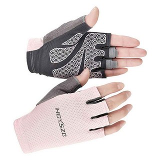 TREX 女性用透氣網眼登山半指手套 雙手穿戴組, 1套, 粉紅色