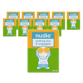 nudie 柳橙果汁, 200ml, 10個