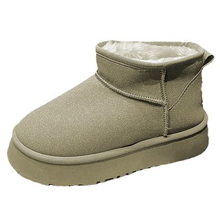 Seonbit 女款 Senireu 刷毛內裡短筒增高厚底雪靴