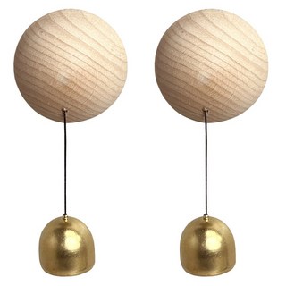 MONACO OLIVE 簡約原木磁吸門鈴, 2個