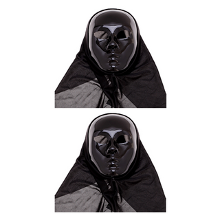 파티공구 고급오페라 후드가면, 블랙, 2개