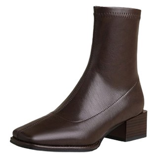 Basic Step 女款現代經典簡約方頭踝靴 4.5cm EC006
