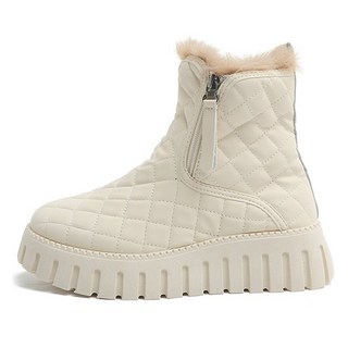 基本款女款厚底鋪棉生活防水增高刷毛中筒側拉鍊軍靴 5cm EH09