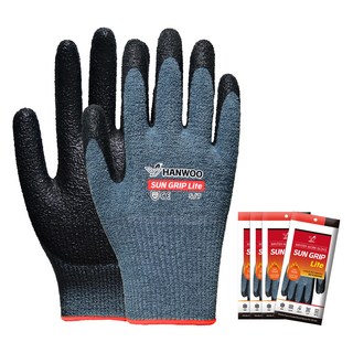 한우 겨울용 기모 썬그립라이트 NBR 코팅장갑 양손착용 세트, 5개