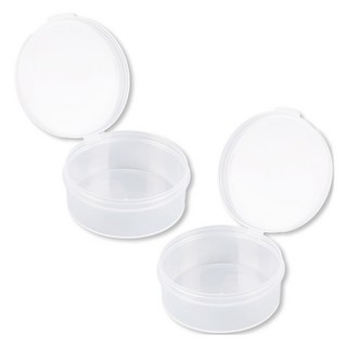 도도리치 튼튼한 에어퍼프 케이스 소형 원형, 2개, 투명