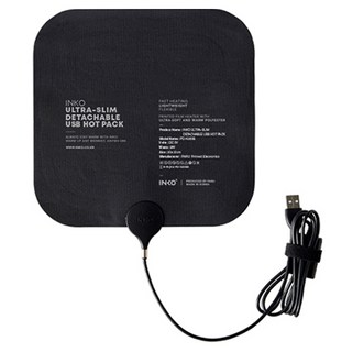INKO 超薄可拆卸式USB暖暖包, 黑色, PD-K200B