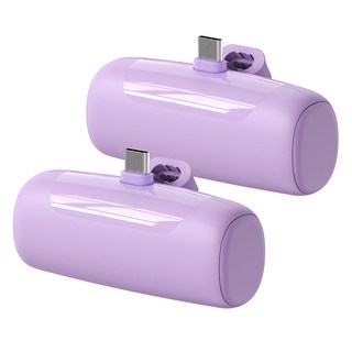 에토프 도킹 일체형 미니 무선 보조배터리 5000mAh C타입 2개, SPE-PA5GPQCP, 바이올렛