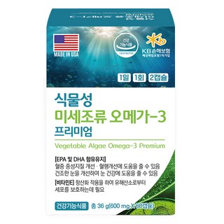 頂級植物性微藻Omega-3 36g, 1個, 60錠