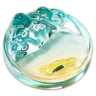 Khohimo 文房四寶 墨碟 硯台 墨碗 兩用筆架 藍色漸層 4W457, 漸層藍, 1個