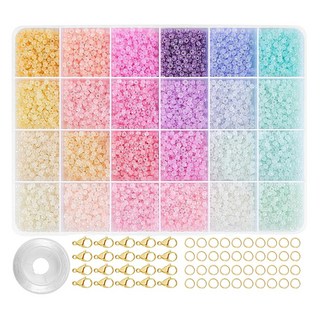 EUMES 串珠手鍊戒指 24色 DIY套組, 1套, 粉彩色