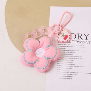 도림 데이지 꽃패딩 자동차 키링, 1개, pink