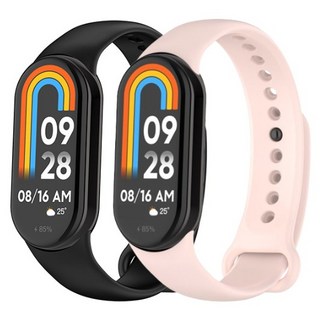 LIMSTAIL 小米 Silis 錶帶, 2個, 黑色 粉紅色