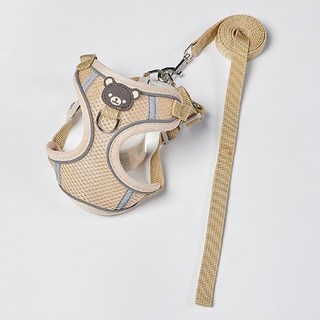 반려동물 요런개 베어 하네스 + 리드줄 세트, 03베이지, 1세트