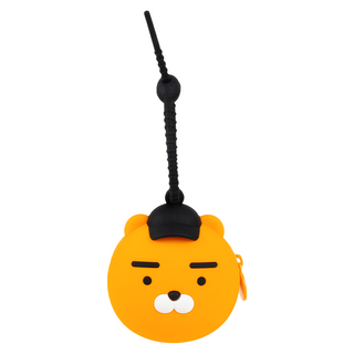 Kakao Friends 圓滾滾臉型 矽膠耳機多功能收納包, Ryan 帽子(黑色), 1個, 單一商品