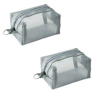 탑피아 휴대용 케이블 이어폰 파우치, 그레이, 2개