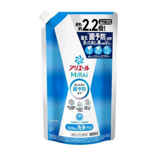 ARIEL MiRAi 日本原裝進口 抗菌2倍濃縮淨白洗衣精補充裝 藍色, 640g, 1包