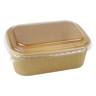 Inp PJ 紙質塗層便當盒 750ml 17.2 x 12 x 5 cm 含蓋, 25個, 1入
