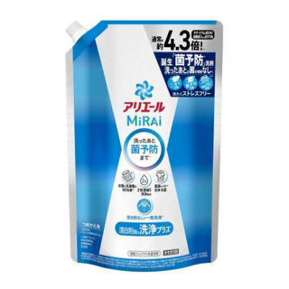 ARIEL MiRAi 日本原裝進口 抗菌2倍濃縮淨白洗衣精補充裝 藍色, 1.22kg, 1包