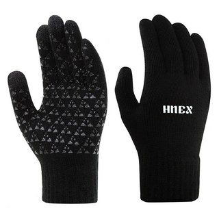HNEX 스마트폰 터치 방한 논슬립 스포츠 니트 장갑, 블랙, 1개