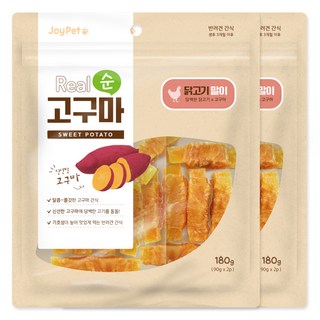 조이펫 강아지 리얼 순 건조간식, 혼합맛(고구마/닭고기), 180g, 2개