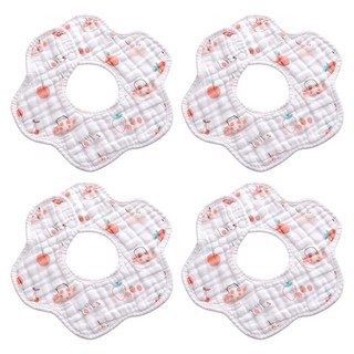 Mazing Choice 嬰幼兒用純棉按扣圍兜, 4個, 1入, 草莓