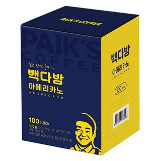 PaikSCoffee 美式即溶咖啡棒, 1.6g, 1個, 100入