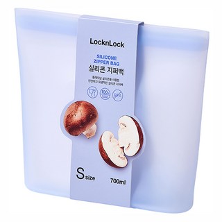 LocknLock 樂扣樂扣 矽膠密封夾鏈袋 藍色 700ml, 1個, 單品