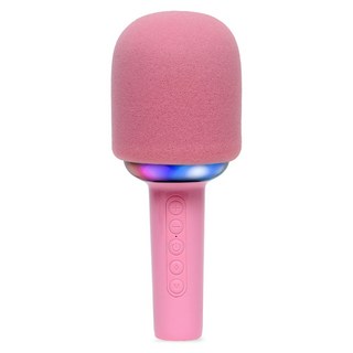 PLEIGO 무선 블루투스 LED 휴대용 마이크, P154, 핑크