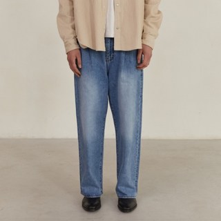 포트너스 남성용 투턱 와이드 청바지