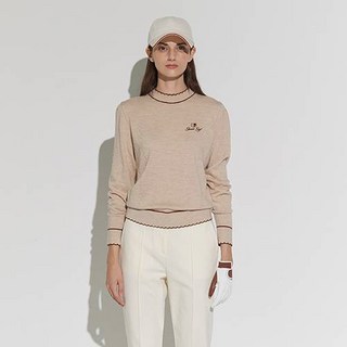 GARMENT GOLF 女款扇貝邊圓領套頭針織衫