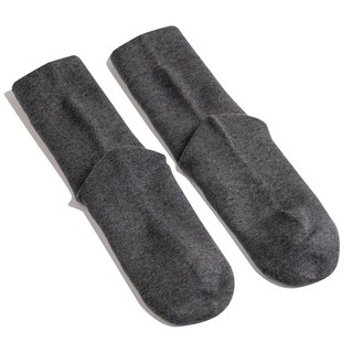 Litu 美麗諾羊毛中筒襪, 1套, 麻花炭灰色