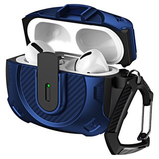 Mecha AirPods TPU 保護殼 + 登山扣套組, 藍色(保護殼), AirPods Pro 2, 1套