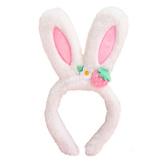 Mii Mii Party 可愛邦尼兔耳朵兔子髮箍, 莓果兔 白色, 1個