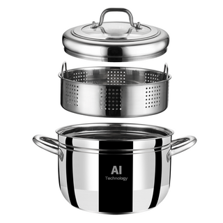 발룬피니 IH 인덕션 스텐 다용도 찜기냄비, 22cm, 1개