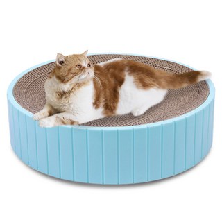 딩동펫 고양이 스페이스 라운드 스크래쳐, 블루, 1개