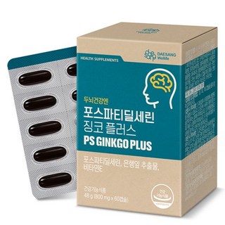 대상웰라이프 정품 포스파티딜세린 징코 플러스 48g, 60정, 1개