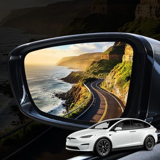 카비스 교체용 사이드미러 아우트 글라스 발수코팅 와이드미러 750R + 리무버 랜덤발송 세트, 1세트, 테슬라 모델 S