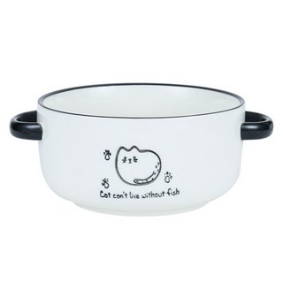 現代風可愛貓咪泡麵碗 YJ742 直徑19*高 7cm, 1個, 貓咪