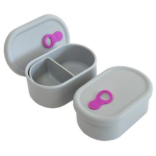 파미레 실리콘 스팀홀 밀프랩 분할 용기 그레이 650ml, 2개, 단품