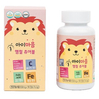 健康分享 兒童心 血紅素鐵 咀嚼錠 90顆, 90錠, 1個