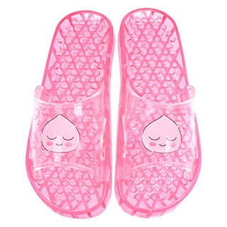 LiLFANT 兒童用 Kakao Friends PVC 圖標浴室拖鞋 Apeach屁桃 2入, 1個, 粉紅色