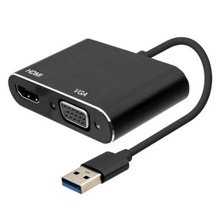 Coms USB 3.0 轉 HDMI VGA D-SUB RGB 轉接器 黑色, FW407B