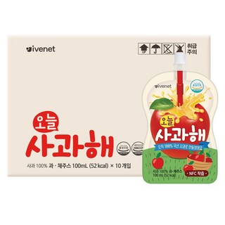 韓國 ivenet 今天喝蘋果汁 100ml, 單品, 10個