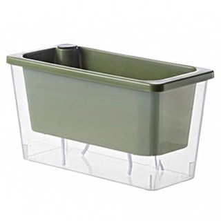 홈플로우 공간활용 실내 인테리어 저면관수 플라스틱 화분, 그린, 1개