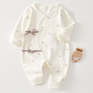 STARDOOR 嬰兒小印花蝴蝶結全開扣連身衣