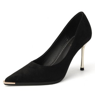 Elsso 女款金色線條淺口高跟鞋 7cm