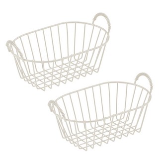 Market Pio家用多功能鐵製把手雜貨籃 款式1, 單一顏色, 2個