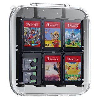 HOHOO 任天堂 Switch 遊戲卡匣收納透明盒 12格, 單一商品, 透明(基本款), 1個