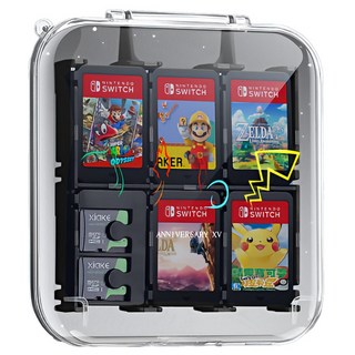 HOHOO 任天堂 Switch 遊戲卡匣收納透明盒 12格, 單一商品, 尾巴, 1個